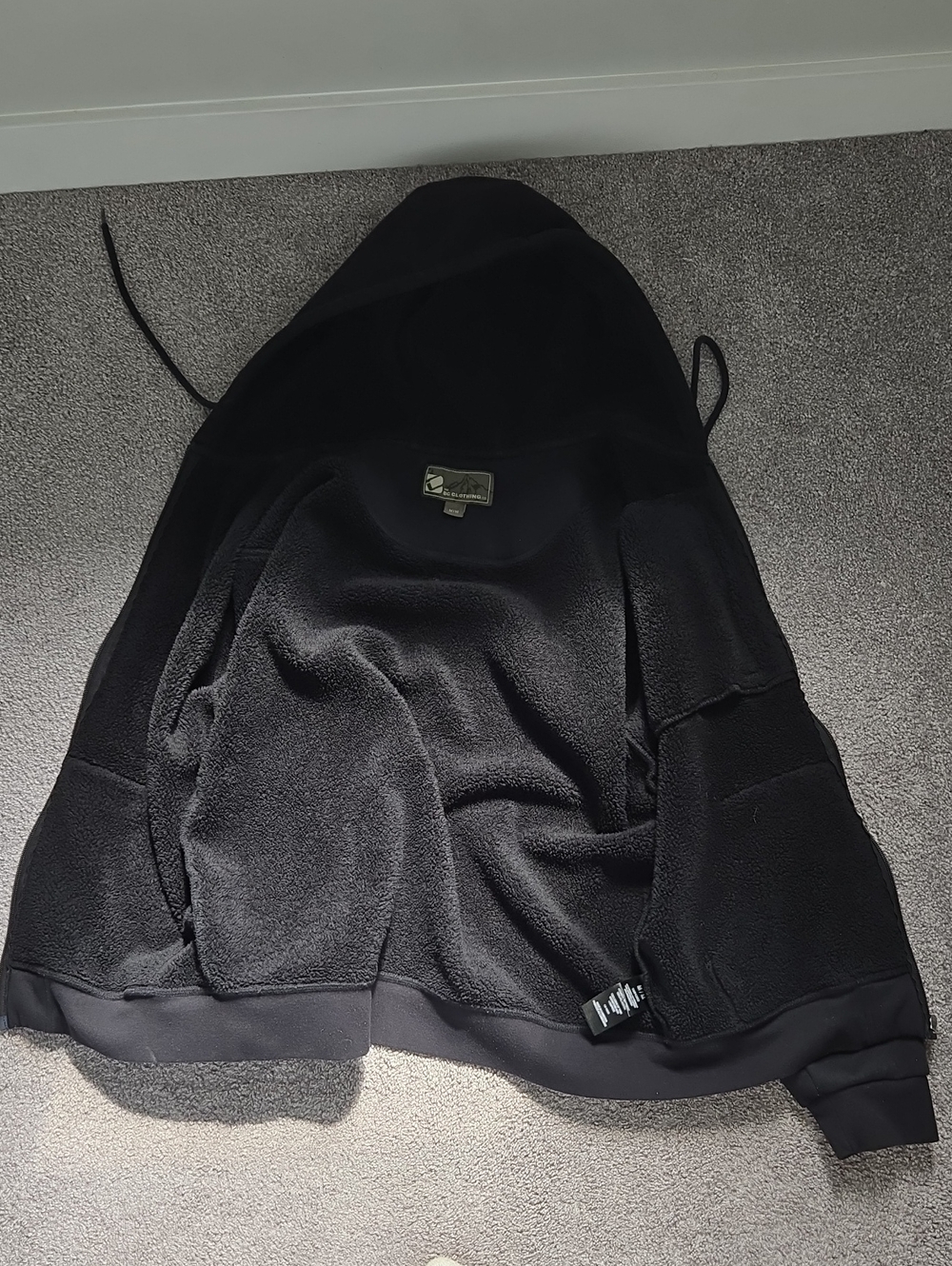BC Clothing Black Lightweight Fleece Hoodie Jacket